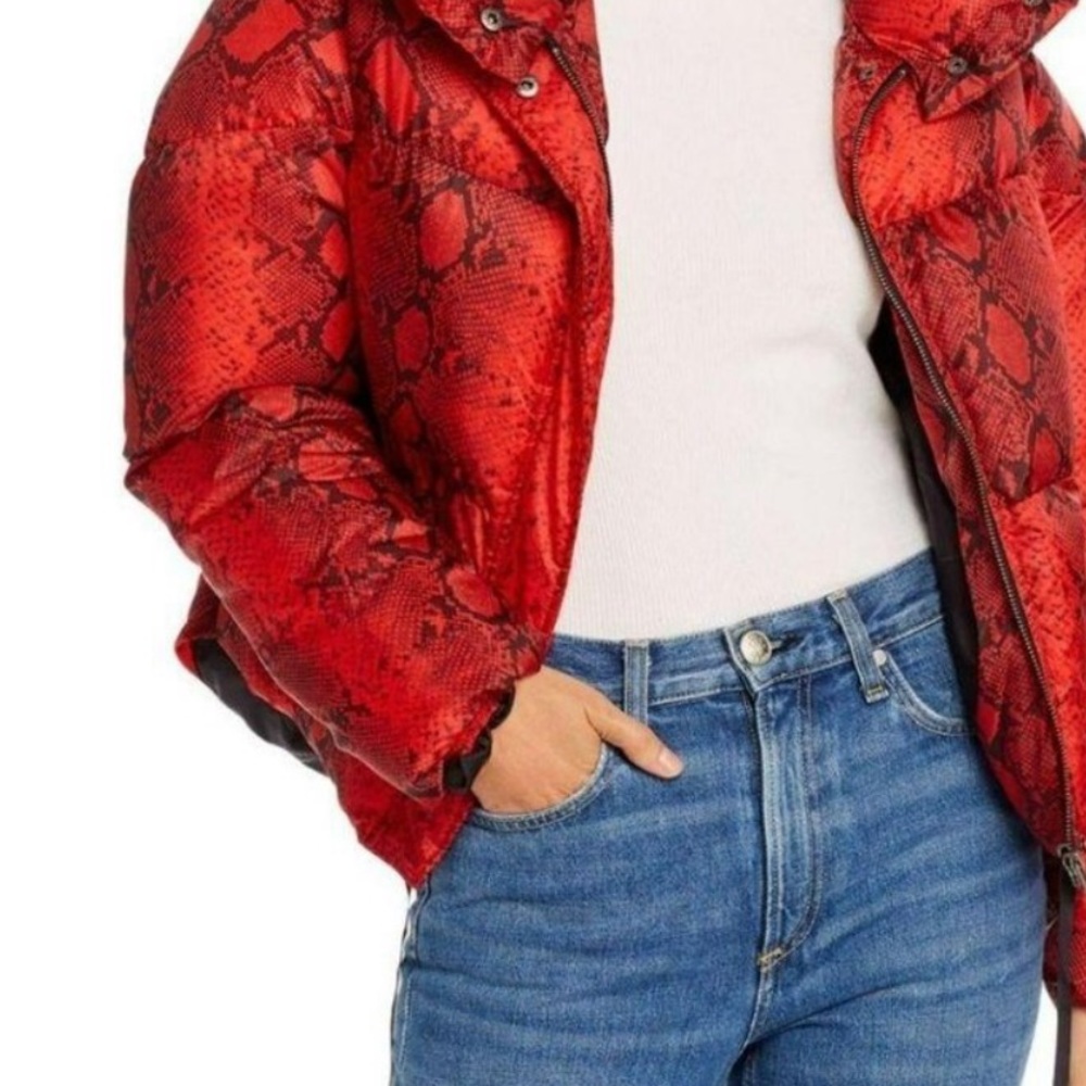 (NWT) Apparis Jamie Red Python Puffer Jacket L - Picture 5 of 6
